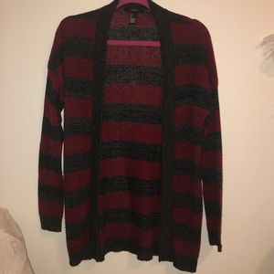 Dark red and black cardigan